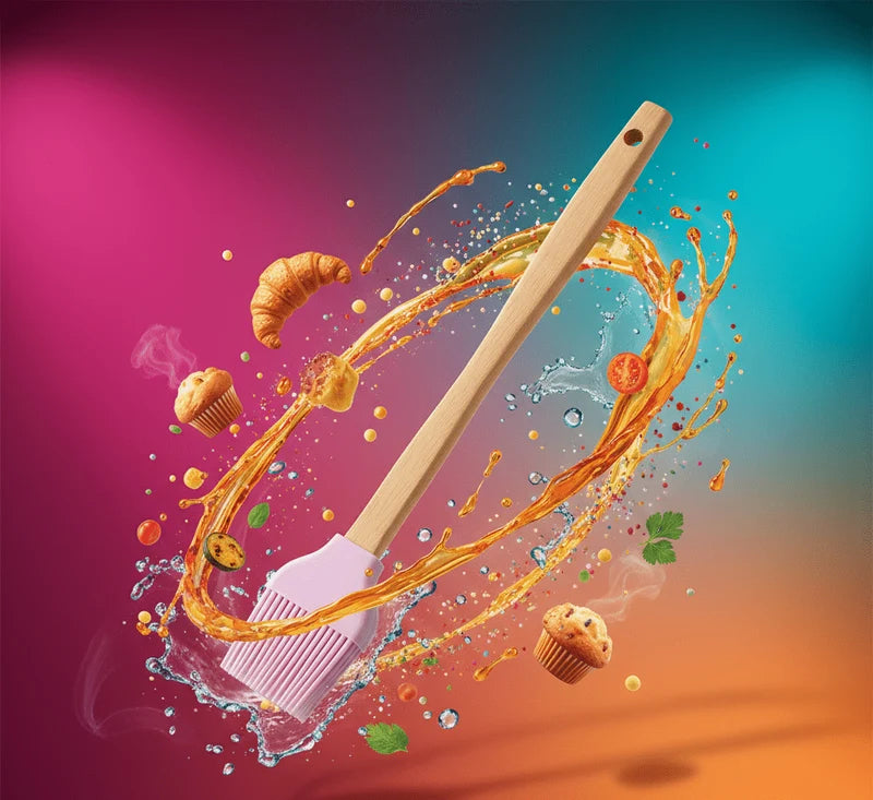 Silicone Oil Brush with Wooden Handle